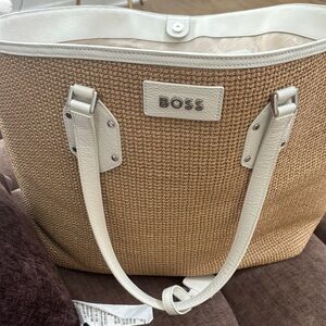 Boss Beige and Cream Women's Tote Bag